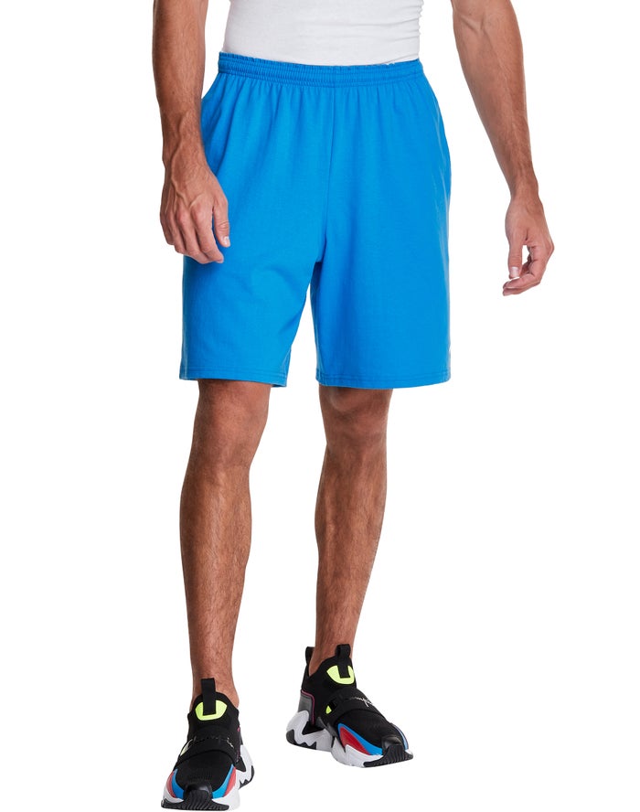 Champion Mens Shorts NZ - Classic Cotton Jersey Blue ( 4538-APXLN )